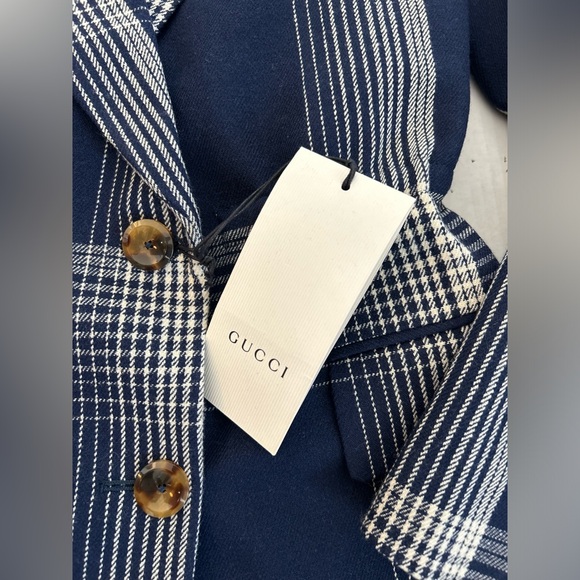 Gucci Nacy Plaid Print Blazer Jacket 2019 Runway Collection Size Large NWT - Picture 3 of 8